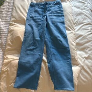 Aritzia Blue Wide-Leg Drawstring Pants
